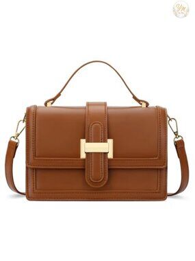 Vegan PU Leather Crossbody Bag Top Handle Small Designer Handbag